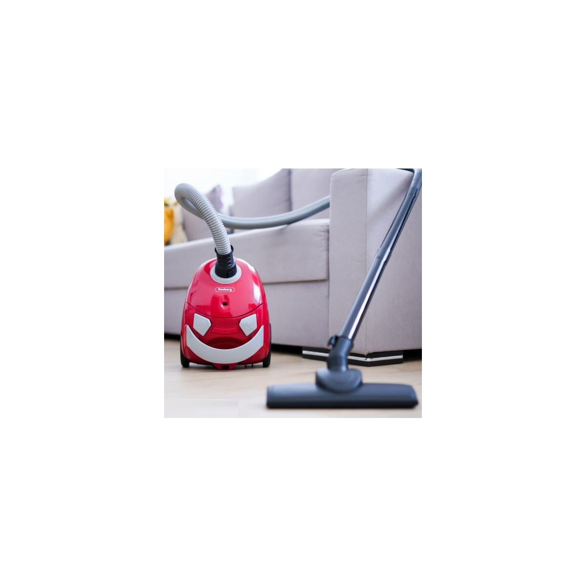 Aspirator cu sac Rosberg, 700 W, zgomot redus, 1.5l, 350x268x218mm, rosu