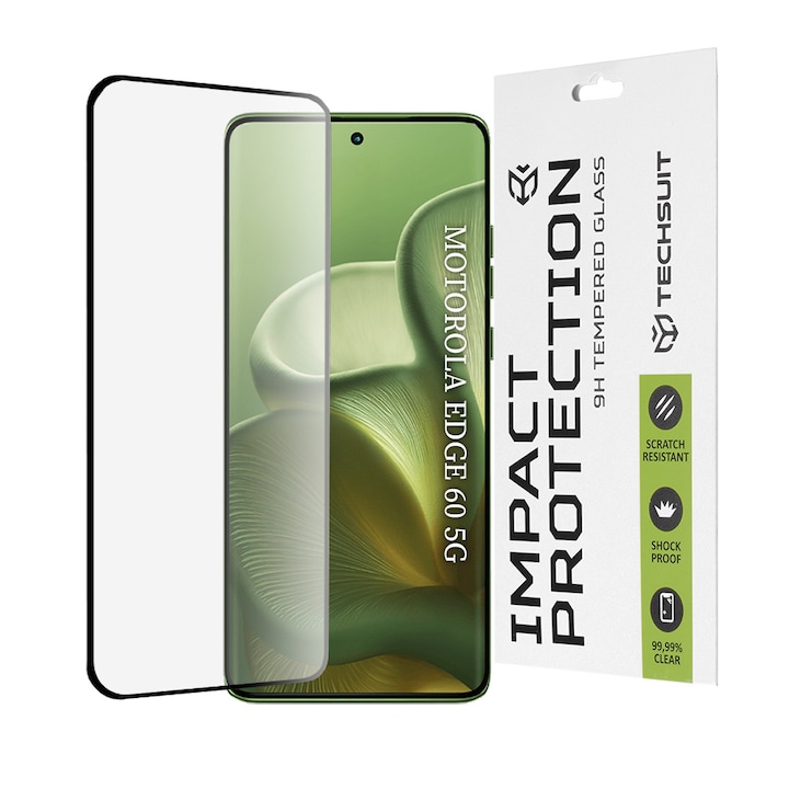 Folie protectie telefoane Techsuit 111D Full Cover, sticla completa, neagra, pentru Motorola Edge 60 / Edge 60 Fusion