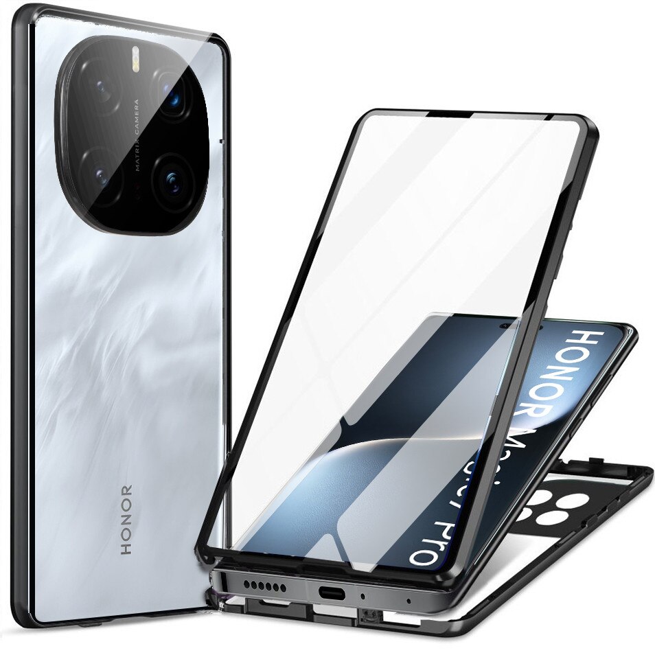 Husa telefon XGSM pentru Honor Magic 7 Pro, Magnetic Dual Glass, 9H, neagra