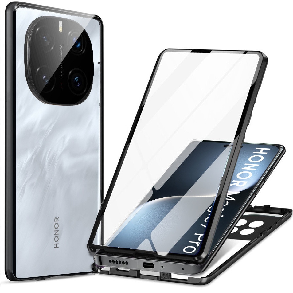 Husa telefon XGSM pentru Honor Magic 7 Pro, Magnetic Dual Glass, 9H, neagra