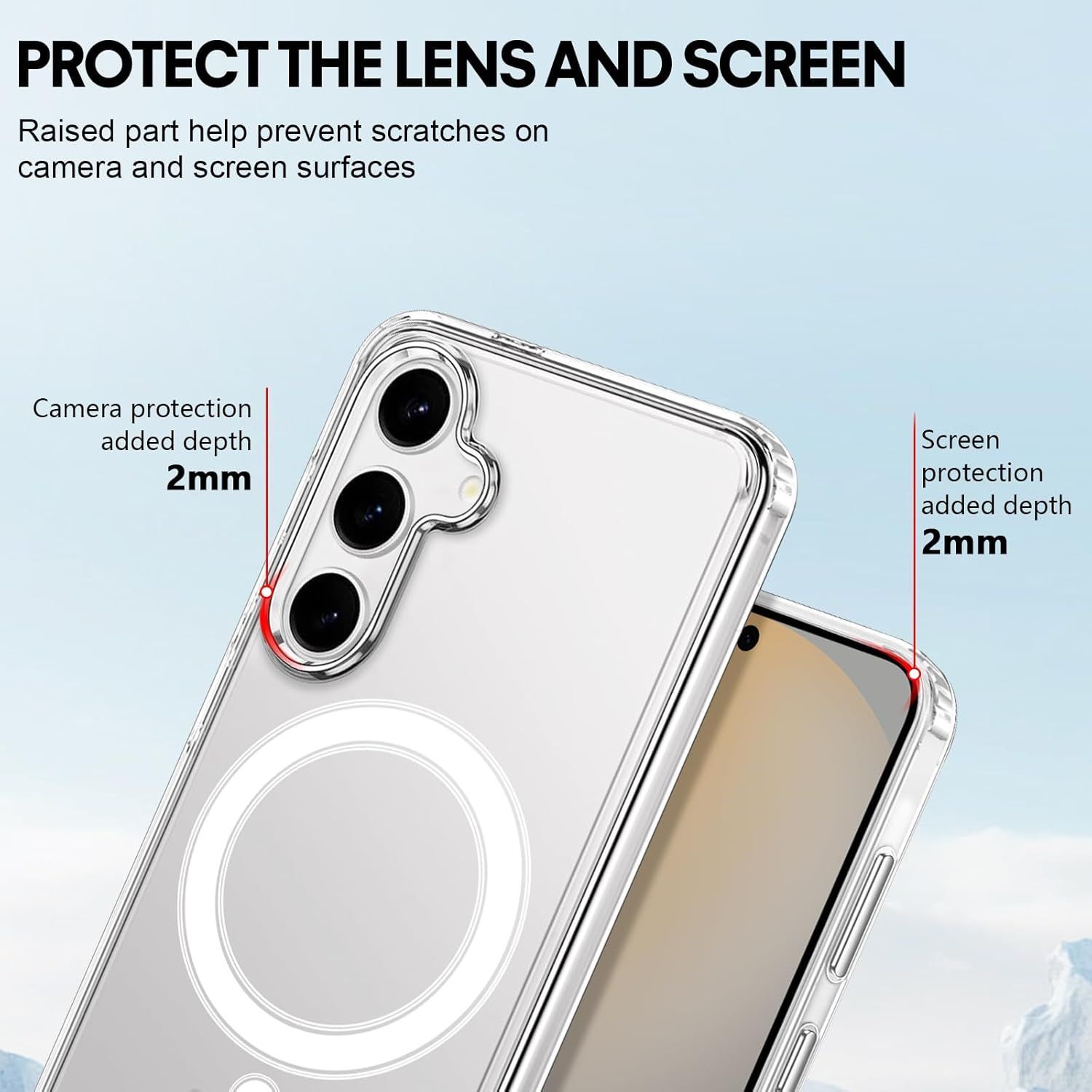 Husa Magnetica pentru Samsung Galaxy S25 FE, Compatibila cu MagSafe, Design Transparent Cristal, Rezistenta la Ingalbenire, Protectie Subtire la Impact, Carcasa Antisoc