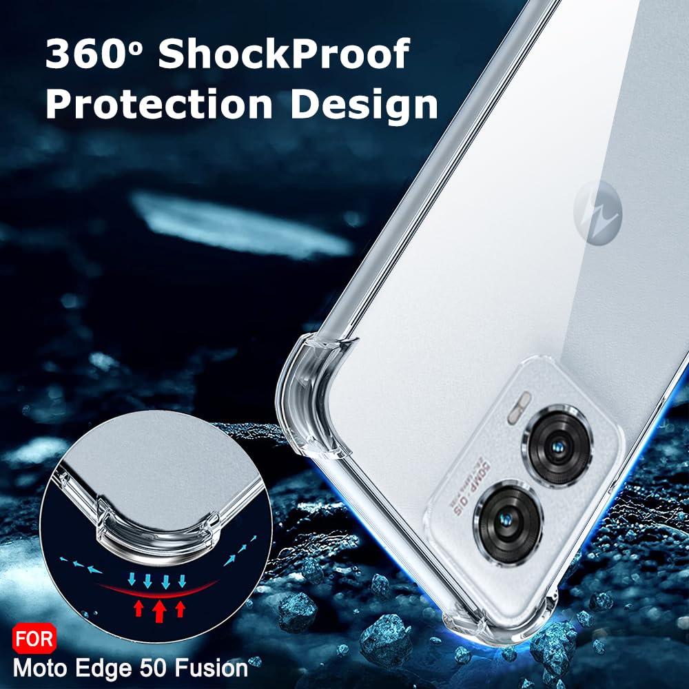 Husa Pentru Telefon, compatibila cu Motorola Moto Edge 50 Fusion, Protectie antisoc, Silicon Ultra Slim High Tech, Crystal Clear
