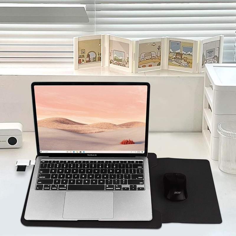 Husa pentru laptop potrivita pentru MacBook Air M4/M3/M2 13.6 inch / Pro / Max A3240 A3113 A2442 Pro 14, 13.5 Surface 5/4/3/2/1, 14-inch Dell Acer Chromebook / HP Stream / IdeaPad, cu husa mica pentru alimentare, negru