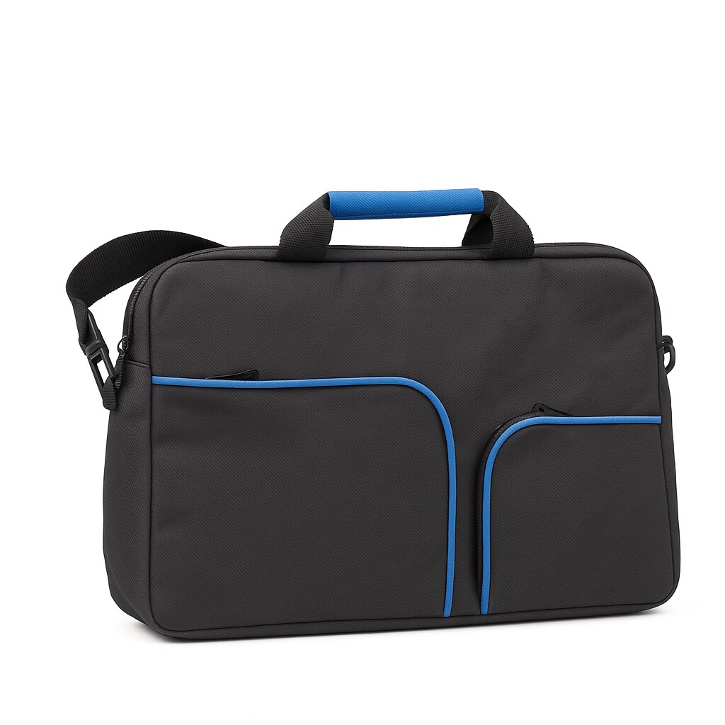 Geantă laptop Dalimag, material textil durabil, design modern, negru, până la 15.6"