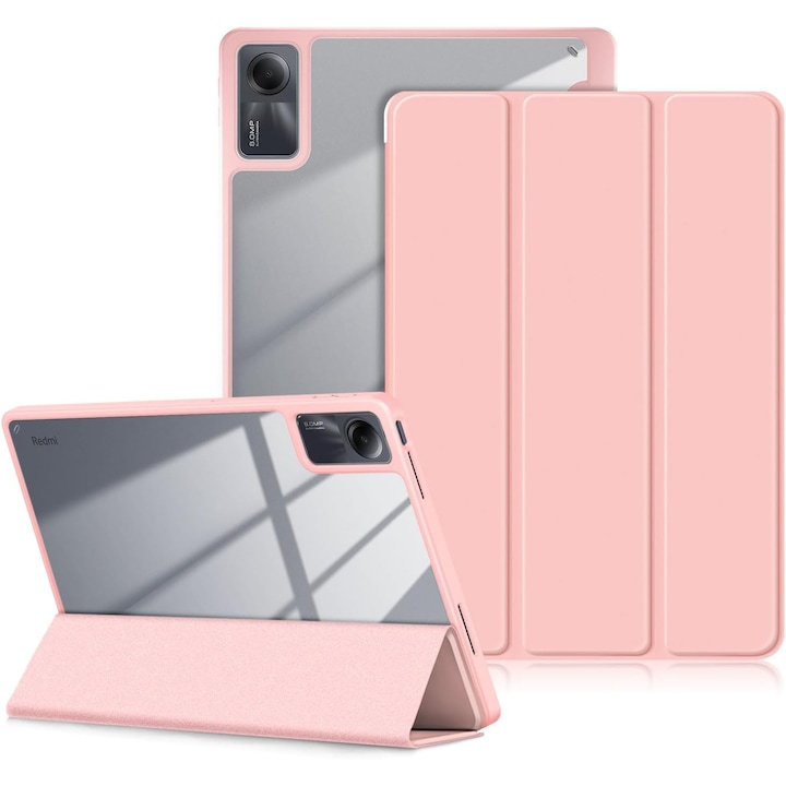 Husa Sigloo pentru Xiaomi Redmi Pad SE 8.7", Slim, Spate Transparent, Roz