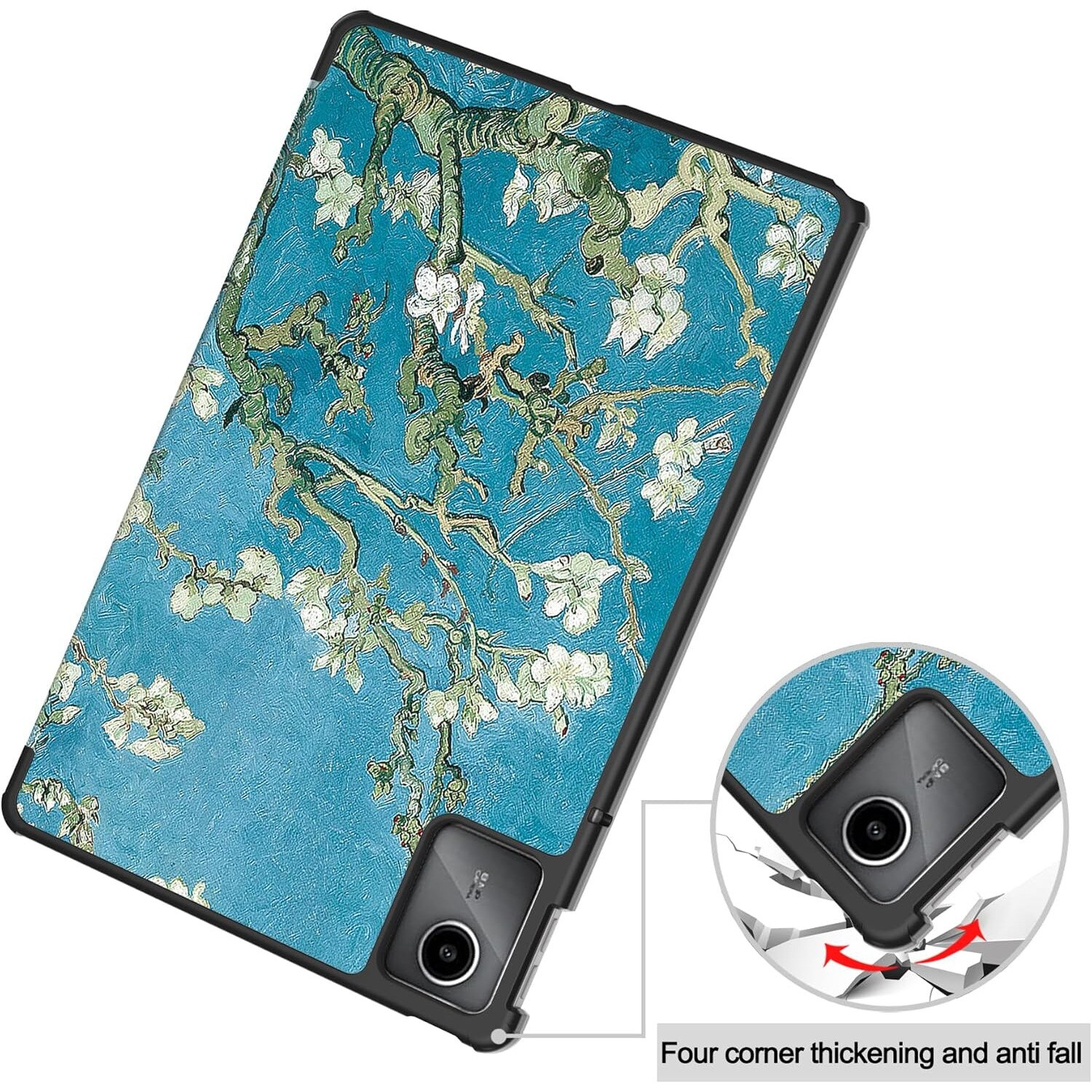 Husa Slim Sigloo, Smart Cover, Trifold, pentru Lenovo Tab M11 2024 (TB-330FU/TB-330XU/TB-331FC), 11", Cires Inflorit