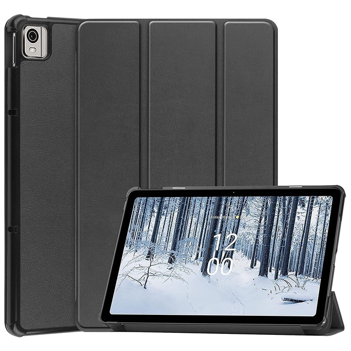 Husa pentru Nokia T21 10.4 inch, Lightweight Slim, trifold functie stand, negru