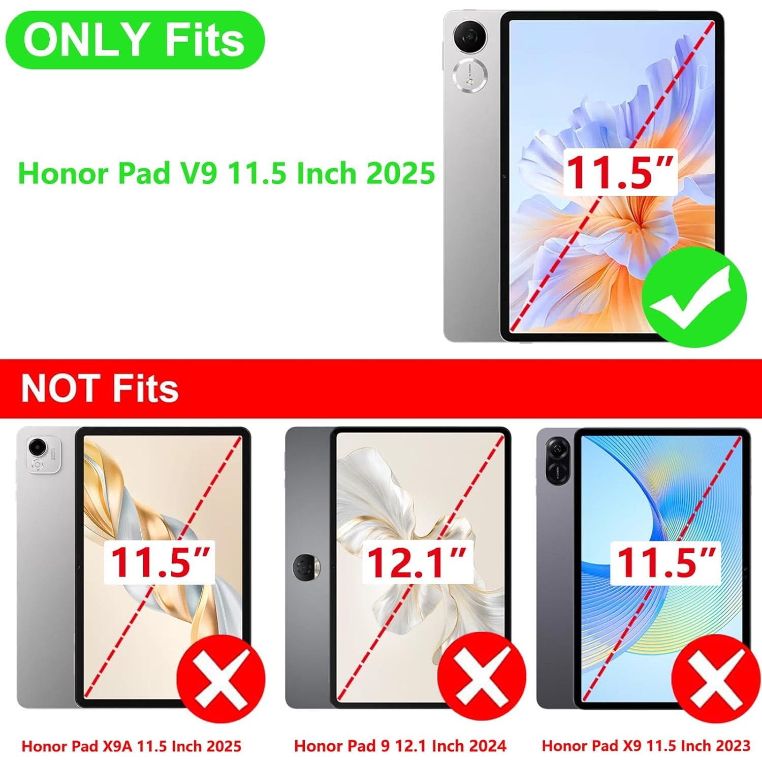 Husă pentru tabletă, Omelivon, Honor pad V9 11.5", multicolor, cu funcție sleep/wake