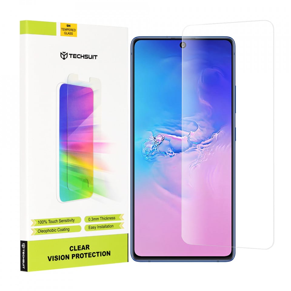 Folie de protectie Ecran Techsuit Clear Vision pentru Samsung Galaxy S10 Lite G770, Sticla Securizata, Full Glue
