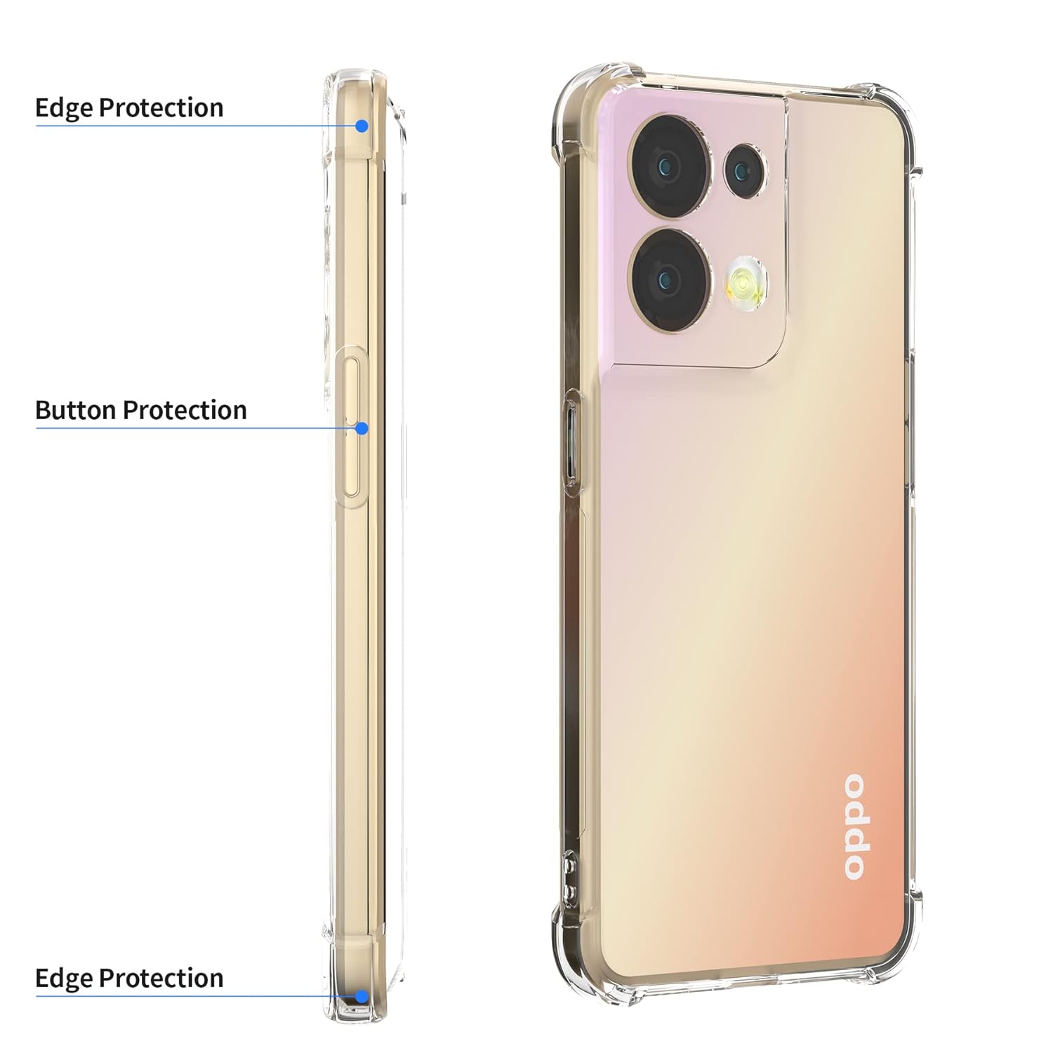 Husa pentru Oppo Reno 13 Pro Slim Anti-Shock 1.5mm reinforced 4 corners Transparent