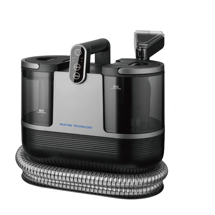 Hoover, putere de 1200W, aspiratie puternica, capacitate mare de stocare, cu functie de incalzire, aspiratie all in one, canapea si covor sunt potrivite, negru