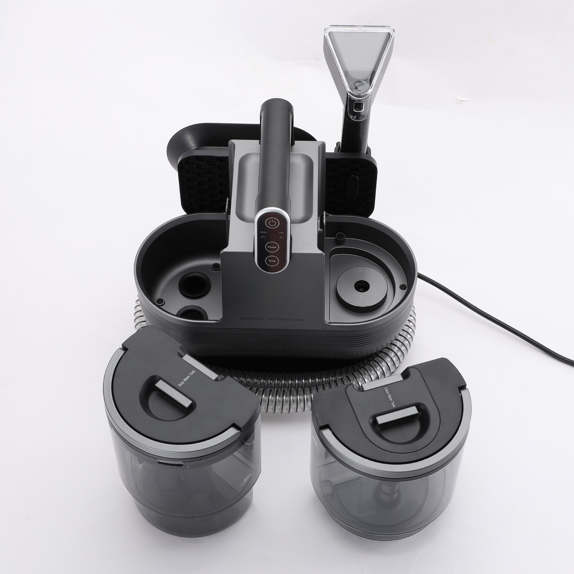 Hoover, putere de 1200W, aspiratie puternica, capacitate mare de stocare, cu functie de incalzire, aspiratie all in one, canapea si covor sunt potrivite, negru