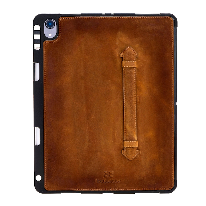 Husa piele naturala premium, protectie superioara, back cover, suport pencil integrat, iPad Pro 12.9 (2018) - Bouletta Felix, Antique tan