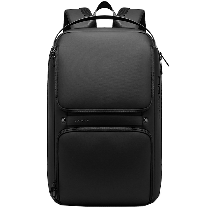 Rucsac laptop 15.6", business, impermeabil, cu port de incarcare USB, BANGE, 48x30x12.5 cm, Negru
