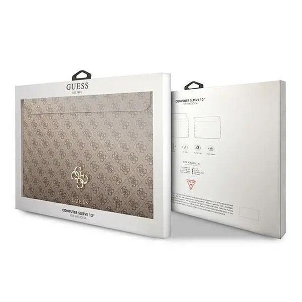 Husa Guess 4G Big Logo compatibila cu laptop 13 inch Brown