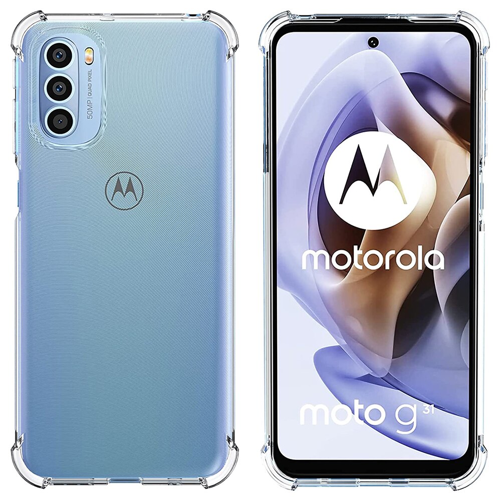 Husa Antisoc compatibila cu Motorola Moto G31, Protectie Sporita, Silicon Slim, Crystal Clear