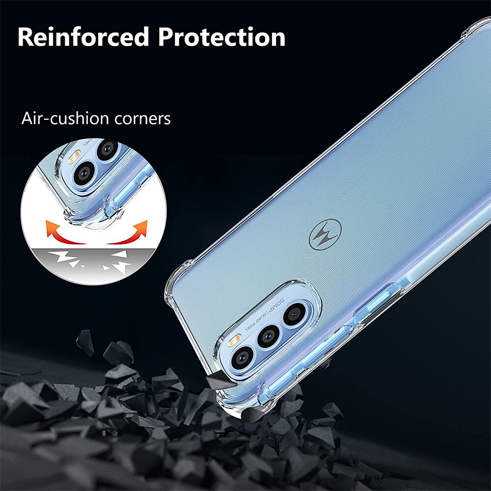 Husa Antisoc compatibila cu Motorola Moto G31, Protectie Sporita, Silicon Slim, Crystal Clear