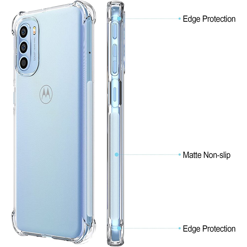 Husa Antisoc compatibila cu Motorola Moto G31, Protectie Sporita, Silicon Slim, Crystal Clear