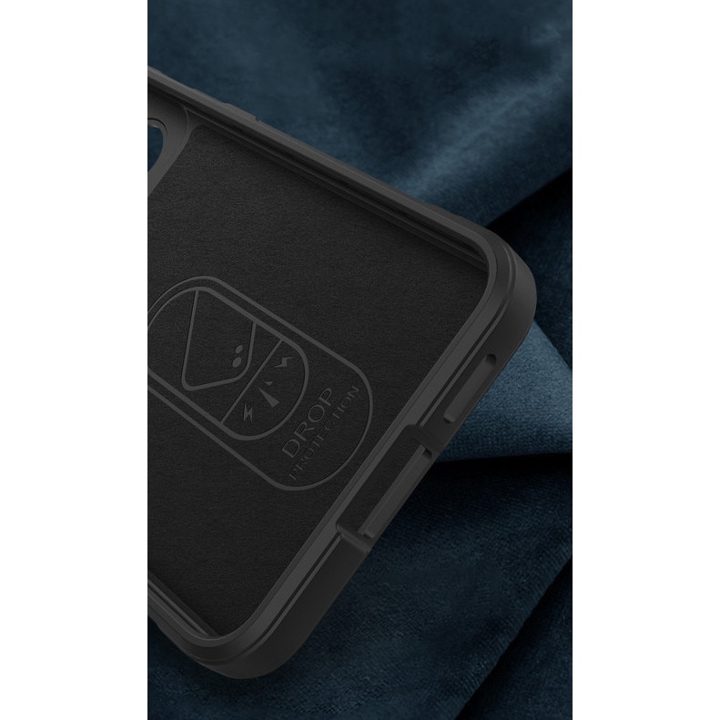 Husa telefon, pentru Samsung Galaxy S22 Ultra, Heavy Duty 3D cu dungi senzoriale Soft Silicone Full Portection Rezistent la socuri, Negru intens