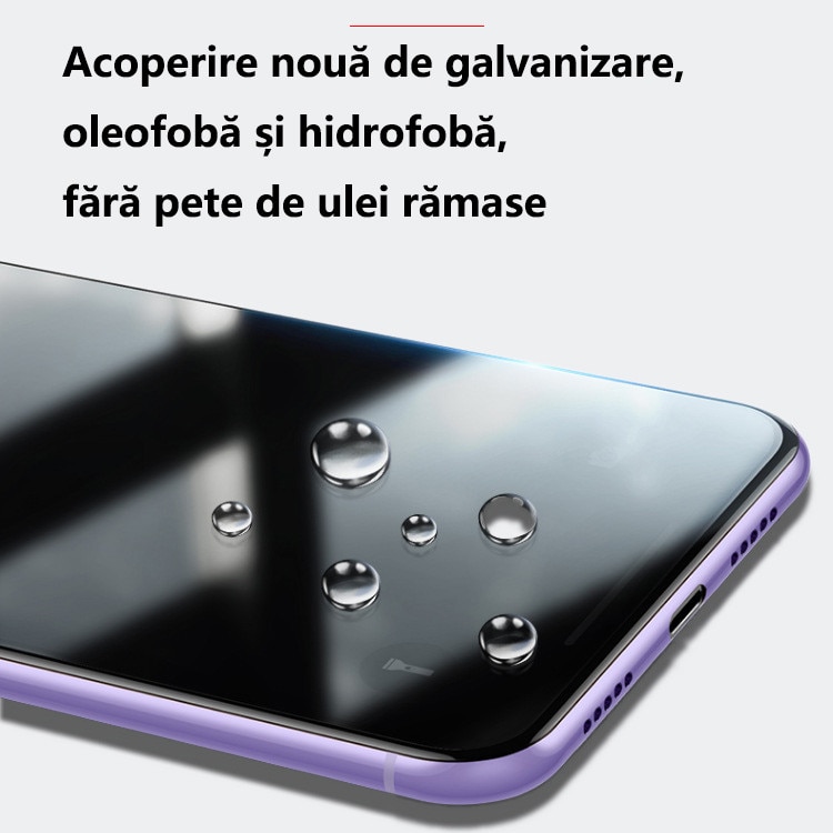 Folii de protectie telefoane, Protector de ecran HD, Sticla securizata, Anti-amprenta, Pentru iPhone 15 Plus, Privacy, Anti-peeping, Vine cu un dispozitiv simplu de instalare pentru o pozitionare precisa