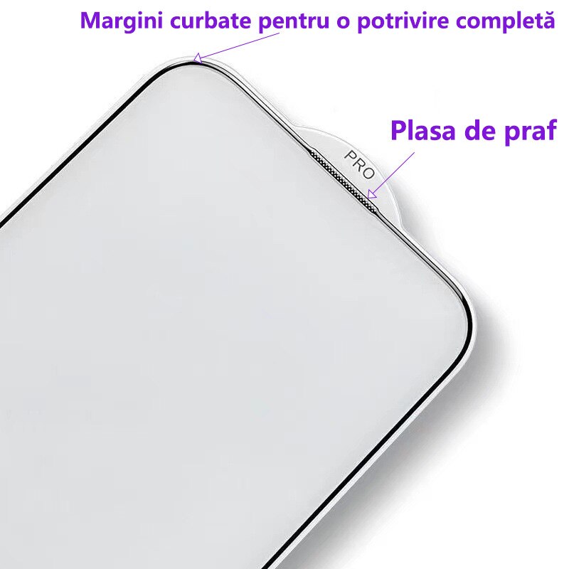 Folii de protectie telefoane, Protector de ecran HD, Sticla securizata, Anti-amprenta, Pentru iPhone 15 Plus, Privacy, Anti-peeping, Vine cu un dispozitiv simplu de instalare pentru o pozitionare precisa