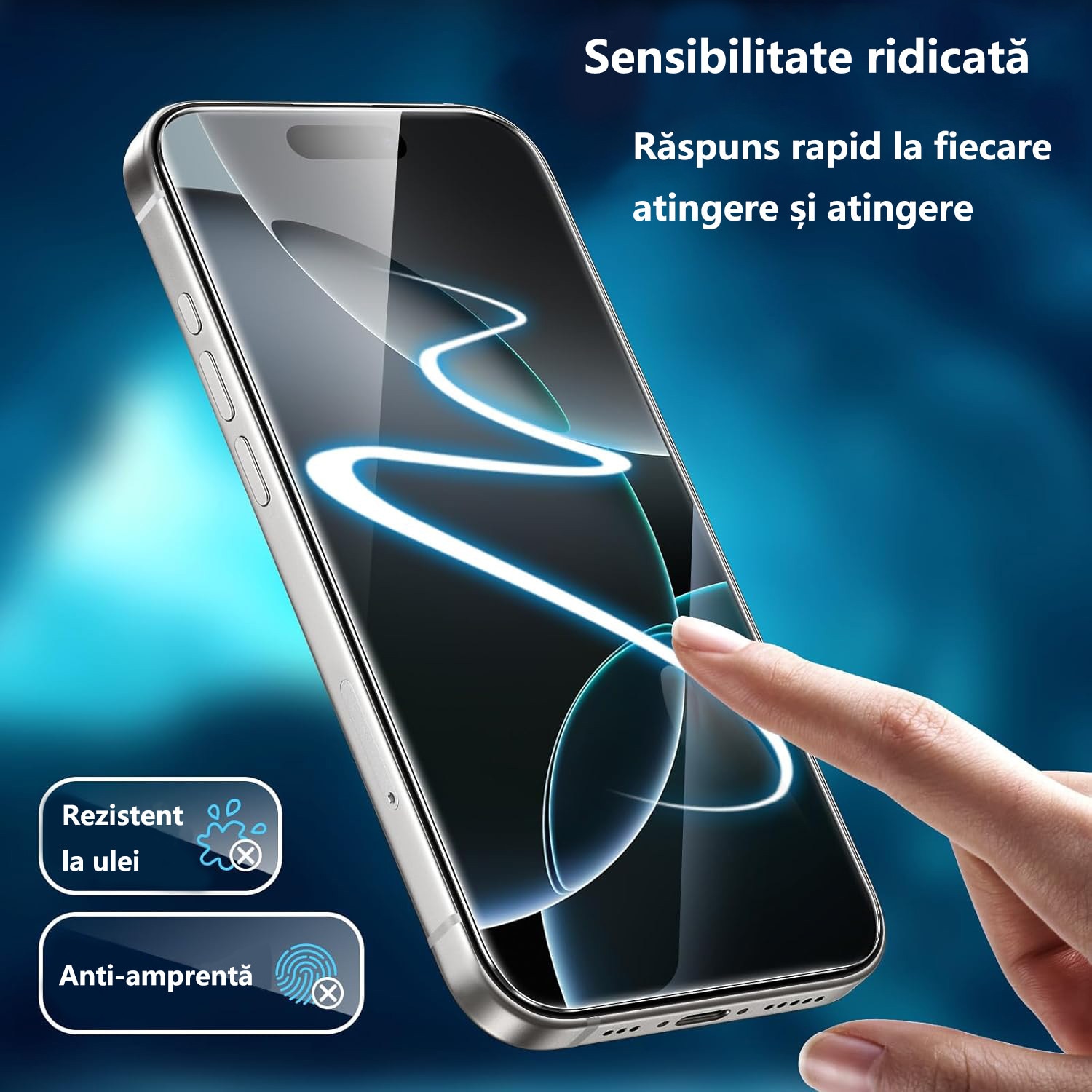 Folii de protectie telefoane, Protector de ecran HD, Sticla securizata, Anti-amprenta, Pentru iPhone 15 Plus, Privacy, Anti-peeping, Vine cu un dispozitiv simplu de instalare pentru o pozitionare precisa