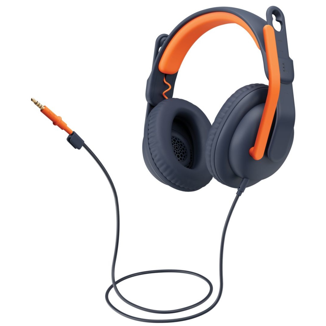 Casti cu fir, Logitech, Conectare Bluetooth, Calbu 1.2m, Albastru