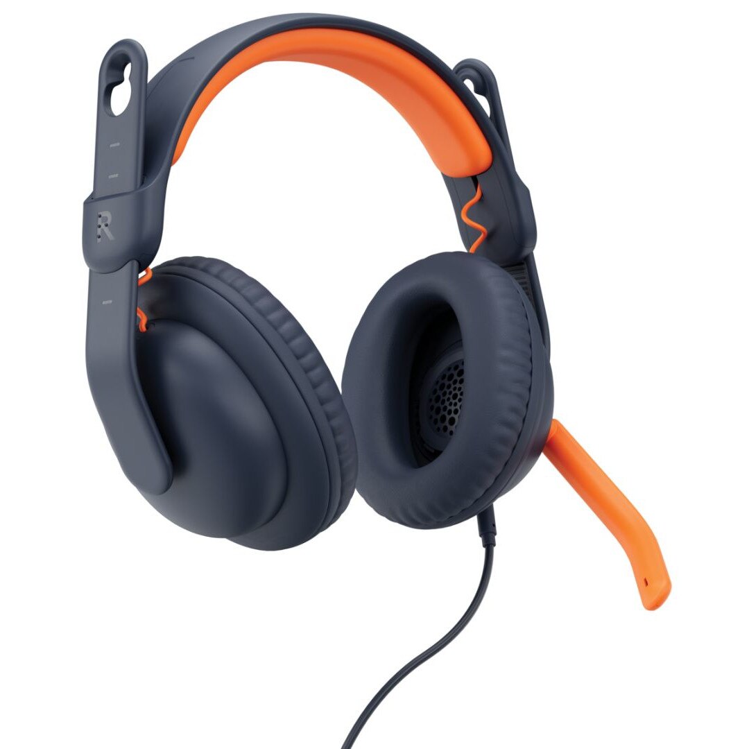 Casti cu fir, Logitech, Conectare Bluetooth, Calbu 1.2m, Albastru