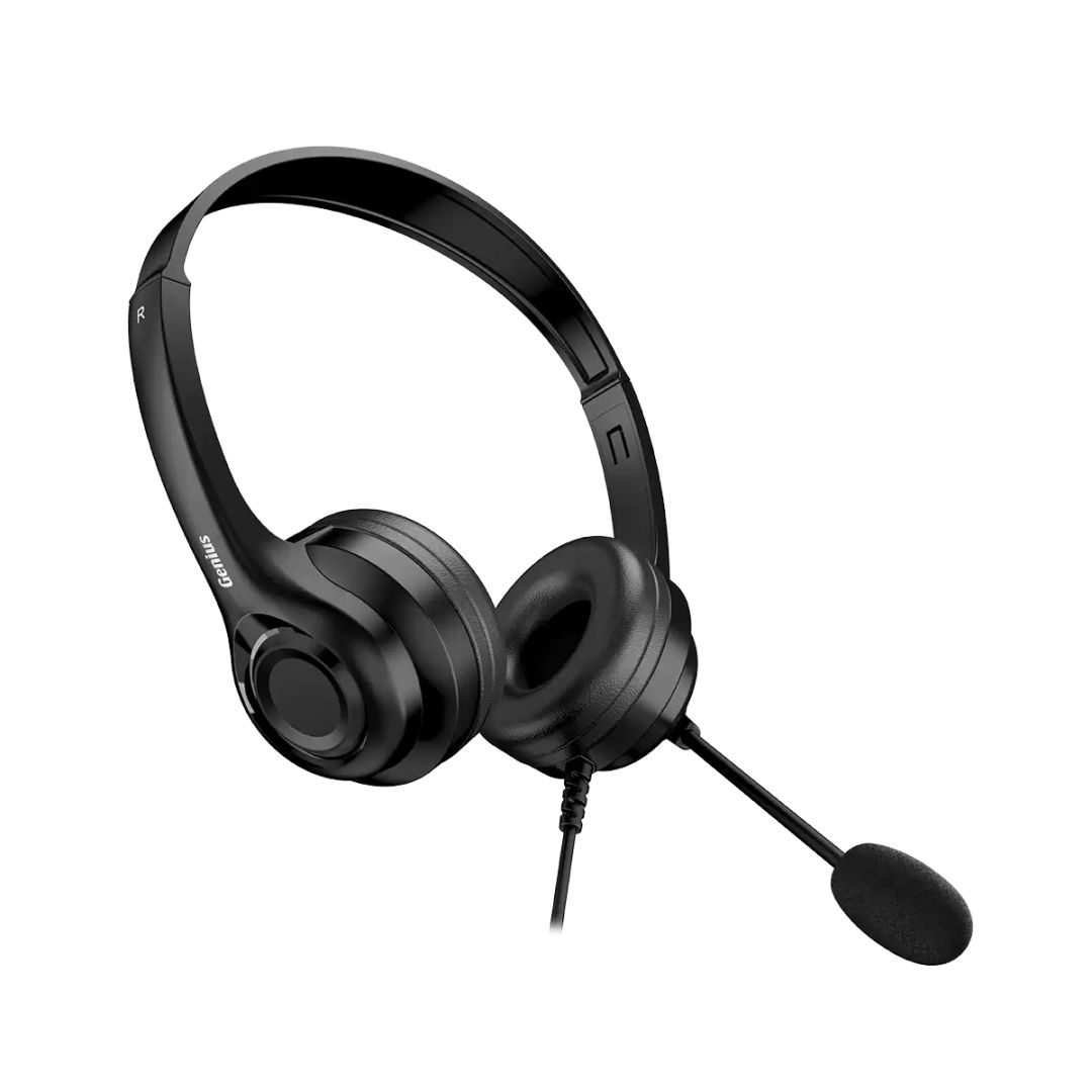 Casti cu fir Genius, HS-235U, microfon, USB, 2.4m, negru