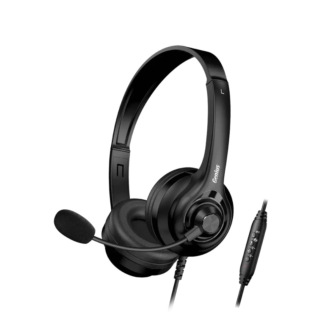 Casti cu fir Genius, HS-235U, microfon, USB, 2.4m, negru