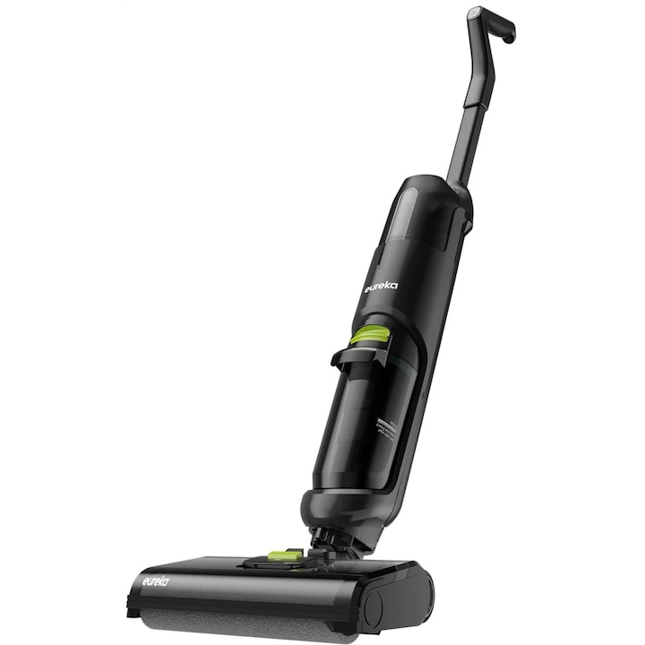 Aspirator vertical Eureka NEW400, 120W, 15000 mAh, 600ml, Curatare umeda si uscata, Autonomie pana la 30 min, Auto-curatare, Negru