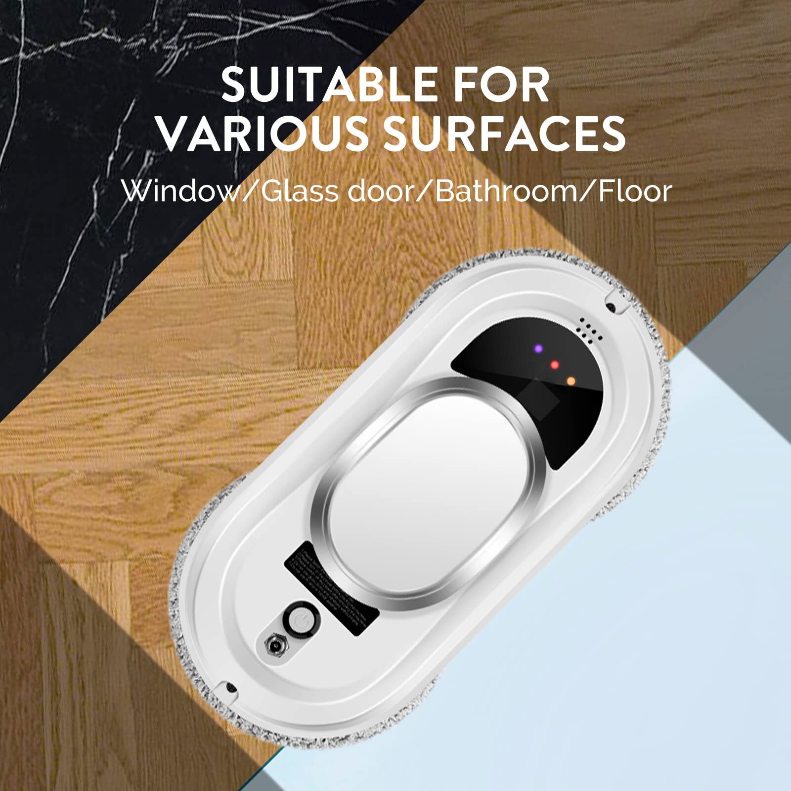 Robot de curatare geamuri, OVERTANG, 5600Pa putere de aspiratie, control de la distanta, accesorii incluse