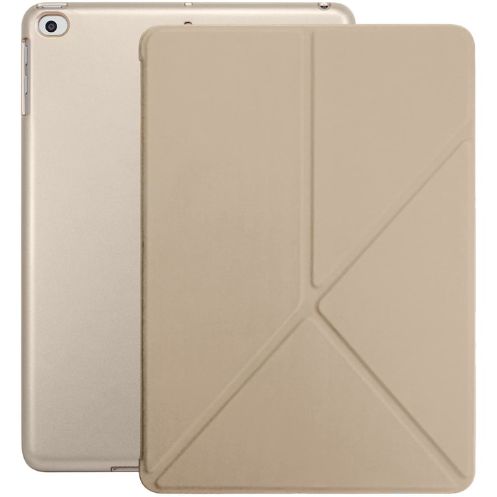 Husa origami pentru iPad 9.7 2018, KHOMO, Auriu