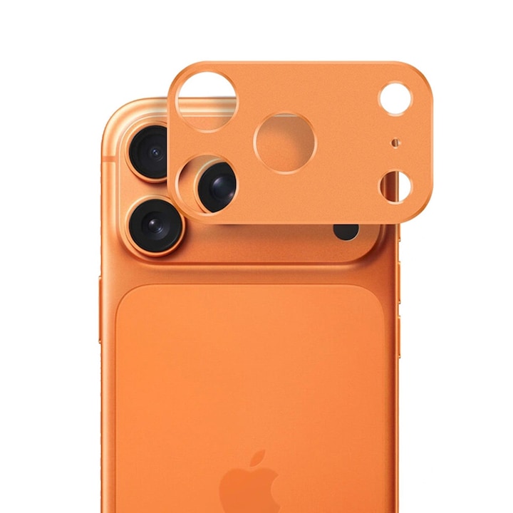 Folie protectie camera pentru iPhone 17 Pro Max, Techsuit Full Glass, Orange