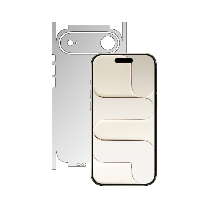 Folie Protectie Spate iSkinz HD pentru Apple iPhone 17 Air - 360 Cut, Ultra-Clear, Siliconica pentru Carcasa Spate si Laterale, Skin Adeziv Transparent