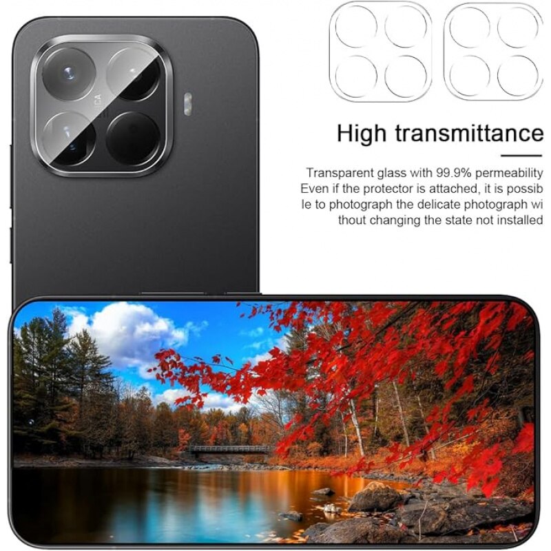 2 Bucate Protector Lentile Camera pentru Xiaomi 15T, Sticla Securizata 9H, Anti-Strapaturi, Rezistent la Explozie, Transparenta HD, Anti-amprente Digitale, Fara Bule
