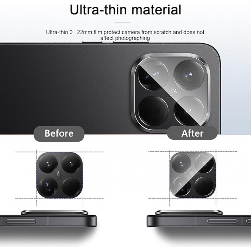 2 Bucate Protector Lentile Camera pentru Xiaomi 15T, Sticla Securizata 9H, Anti-Strapaturi, Rezistent la Explozie, Transparenta HD, Anti-amprente Digitale, Fara Bule