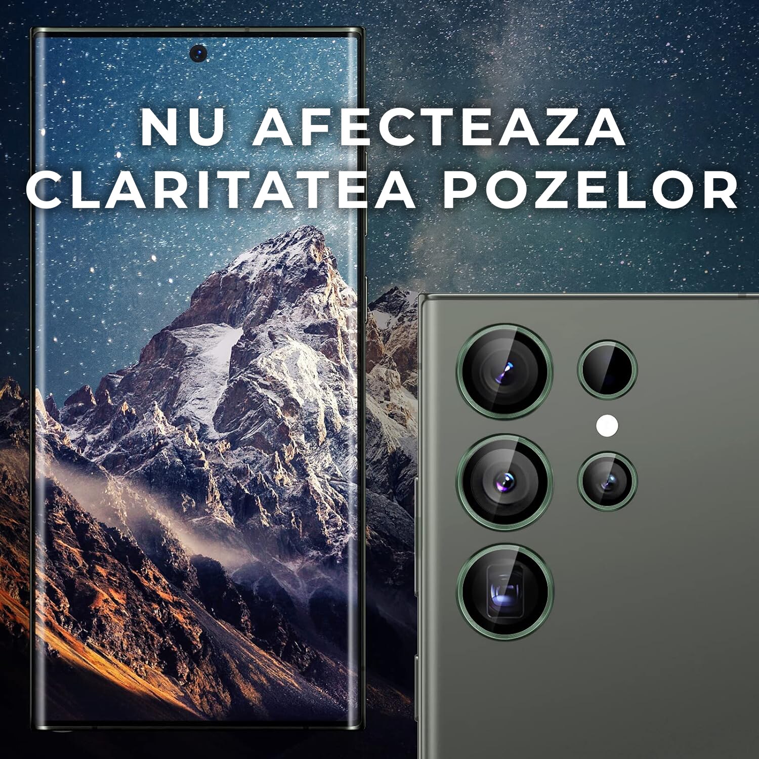 Folie Camera Daden din sticla pentru Samsung S23 Ultra, Full Cover, Protectie Profesionala, Ultra Rezistenta, Calitate Premium, Verde