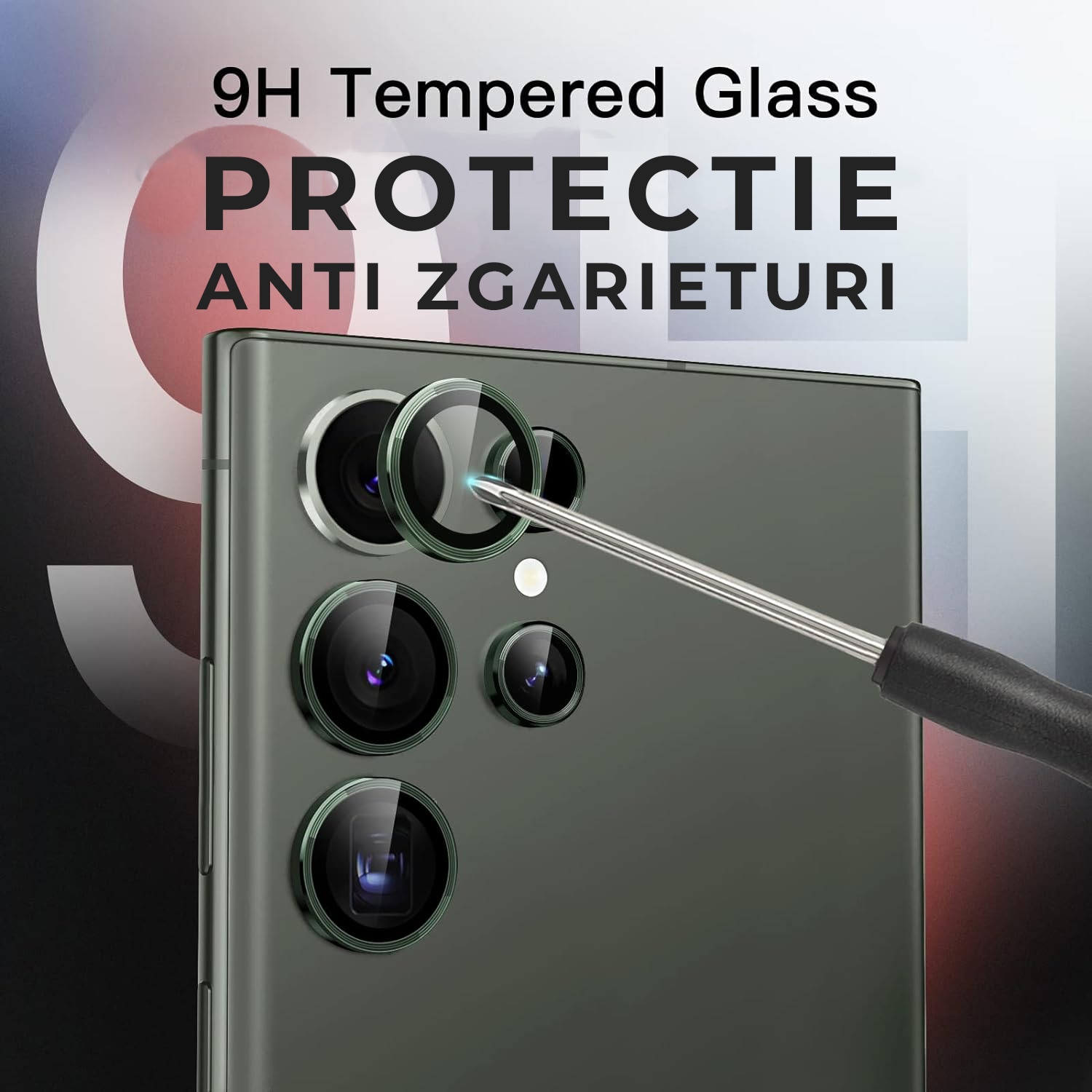 Folie Camera Daden din sticla pentru Samsung S23 Ultra, Full Cover, Protectie Profesionala, Ultra Rezistenta, Calitate Premium, Verde