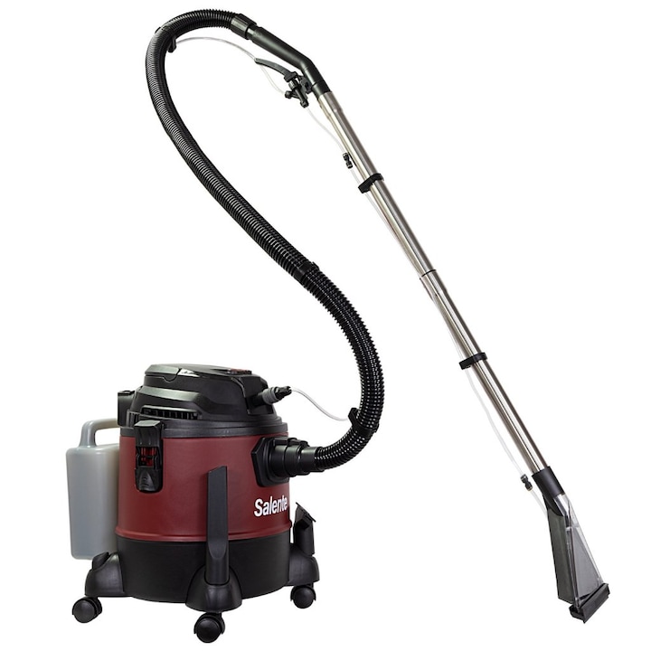Aspirator multifunctional Salente Combo 4in1, Aspirare umeda si uscata, Aparat de curatat covoare si tapiterii, 1400 W, Filtru HEPA, aspirare fara sac, Functie de suflare, Burgundia/Negru