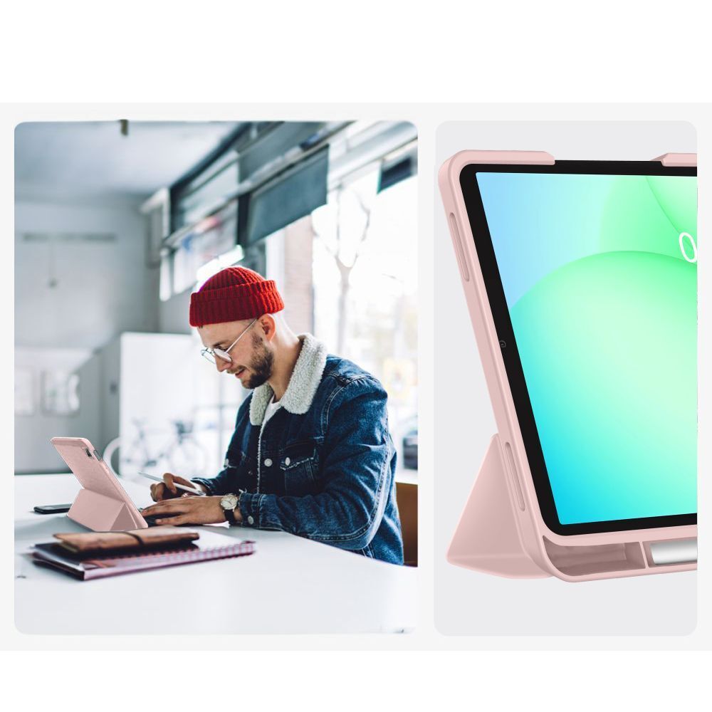 Husă tabletă, Tokgalaxis, Compatibilă cu Samsung Galaxy Tab A11 8.7x133/X135, Roz, Suport pentru creion