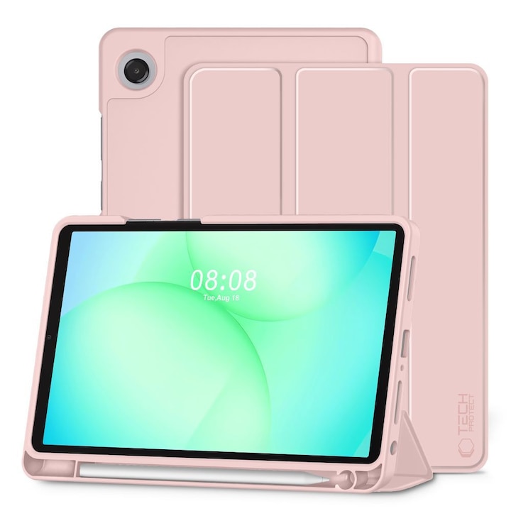 Husă tabletă, Tokgalaxis, Compatibilă cu Samsung Galaxy Tab A11 8.7x133/X135, Roz, Suport pentru creion