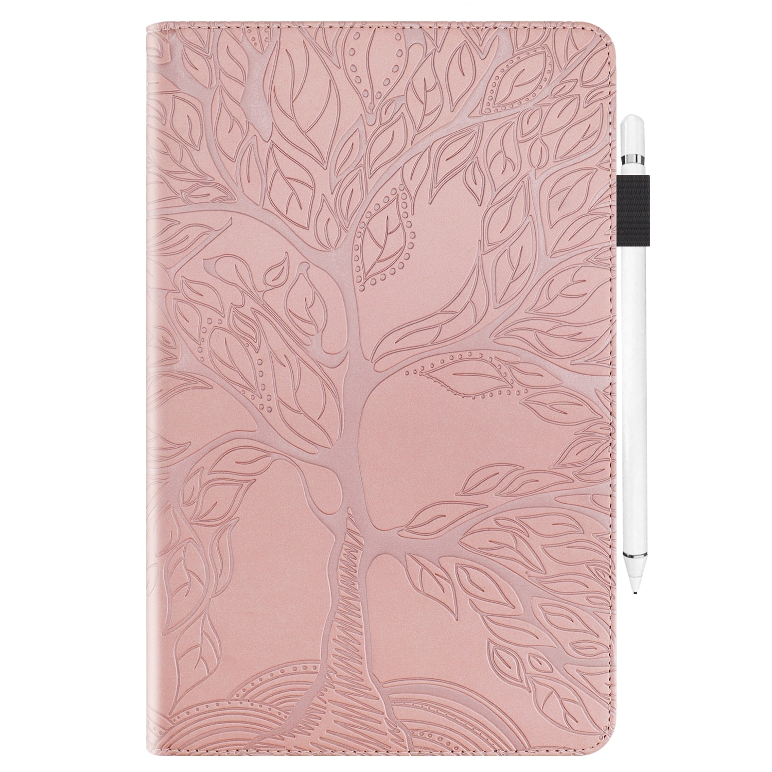 Husa tableta pentru Huawei MediaPad M5 10.8 inch, piele PU, design tip carte cu suport & sloturi pentru carduri & pix (Rose Gold)