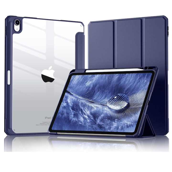 Husa Clear Pencil Pentru Apple Ipad Air 11 " 6 Gen 2024 Albastru Inchis