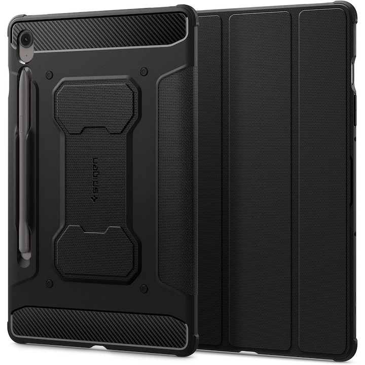 Husa tableta Spigen Rugged Armor Pro pentru Samsung Galaxy Tab S10 FE / Tab S9, negru
