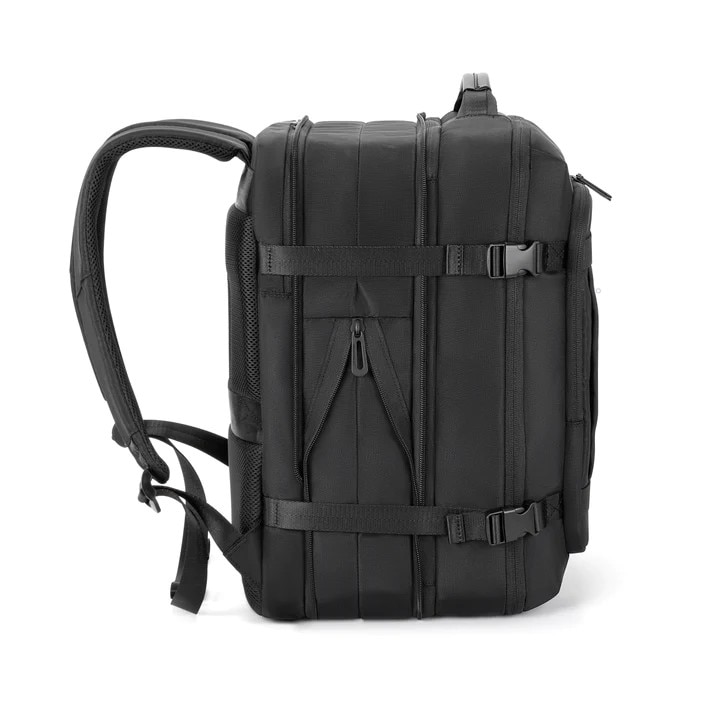 Rucsac laptop 15.6", pentru calatorii, expandabil pana la 27 L, cu port de incarcare USB, KINGSONS, 28.5x21/31x43 cm, Negru