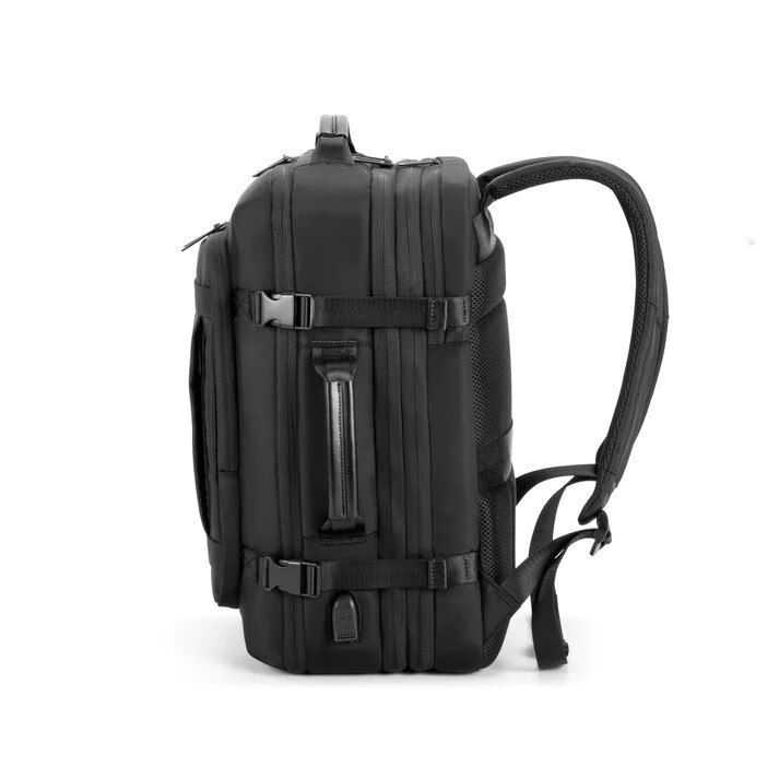 Rucsac laptop 15.6", pentru calatorii, expandabil pana la 27 L, cu port de incarcare USB, KINGSONS, 28.5x21/31x43 cm, Negru