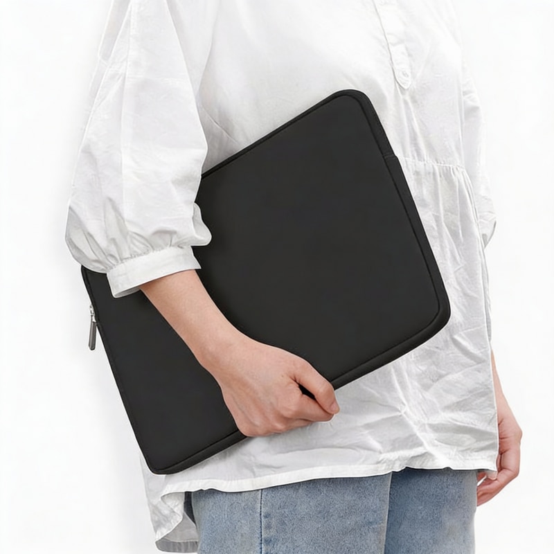Geantă de birou pentru laptop 15.6 inch, compartiment pentru tabletă, material durabil, negru