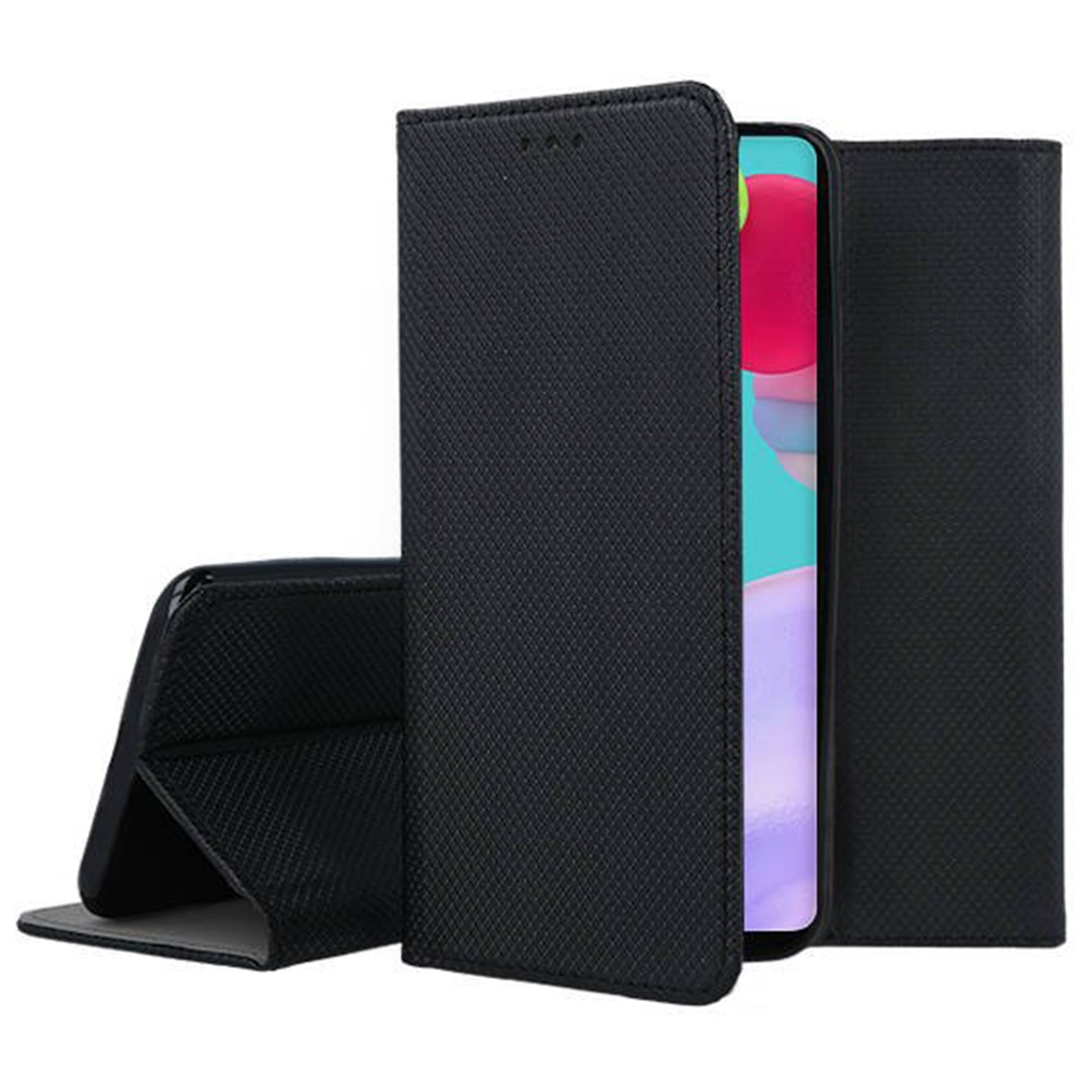 Husa carte compatibila cu Samsung Galaxy A6 2018, Comando Book, Inchidere magnetica, Buzunar interior pentru card, Flip stand, Protectie completa si practica, Negru