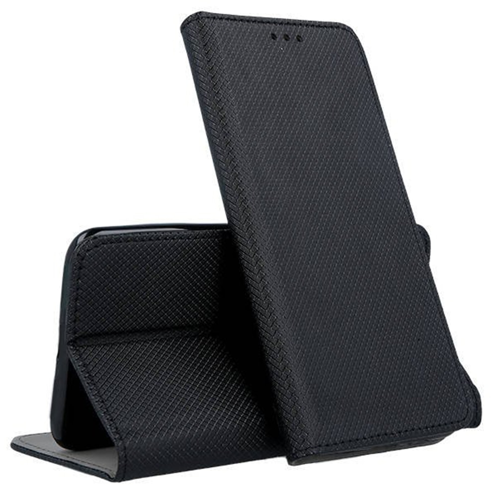 Husa carte compatibila cu Samsung Galaxy A6 2018, Comando Book, Inchidere magnetica, Buzunar interior pentru card, Flip stand, Protectie completa si practica, Negru